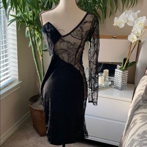 One shoulder lace dress #0025